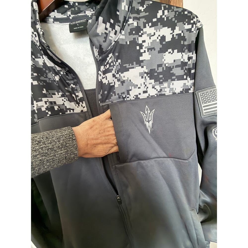 Colosseum ASU Sun Devils OHT Military Appreciation Digi Camo Full-Zip Jacket -L - Picture 3 of 7